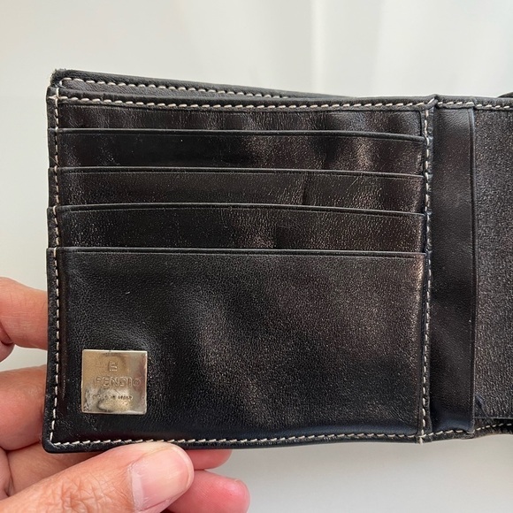 FENDI MEN’S NAVY MICRO ZUCCA BIFOLD WALLET - Picture 8 of 16